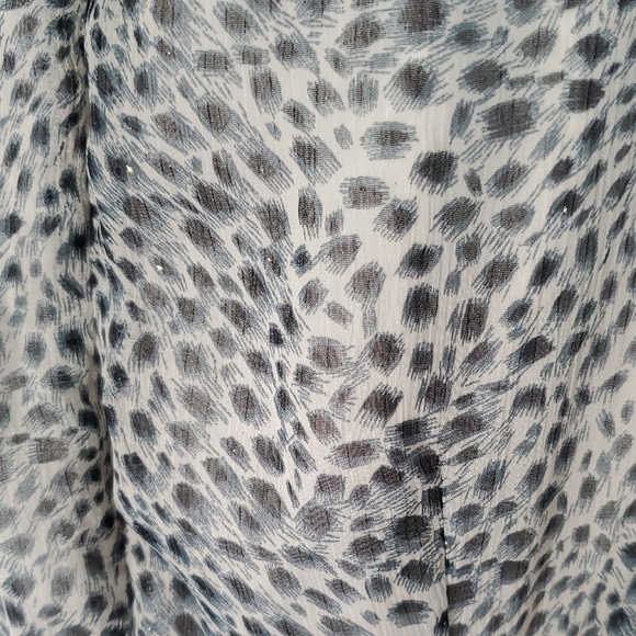 Inez Dress with a ruffled sleeve and tie at waist Elegant Black and White SZ 12 - Picture 8 of 13